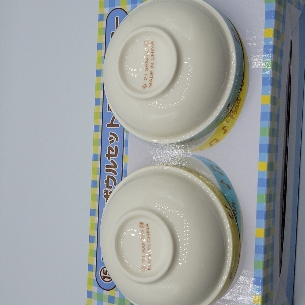 New Sanrio Badtz Maru & Hangyodon Ceramic Bowls Japan Kuji Exclusive - Picture 4 of 6